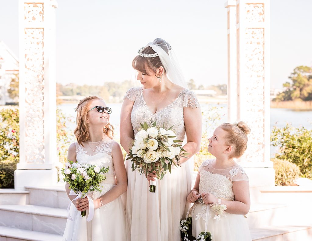 Flower Girls with Bride Disney Wedding Photography