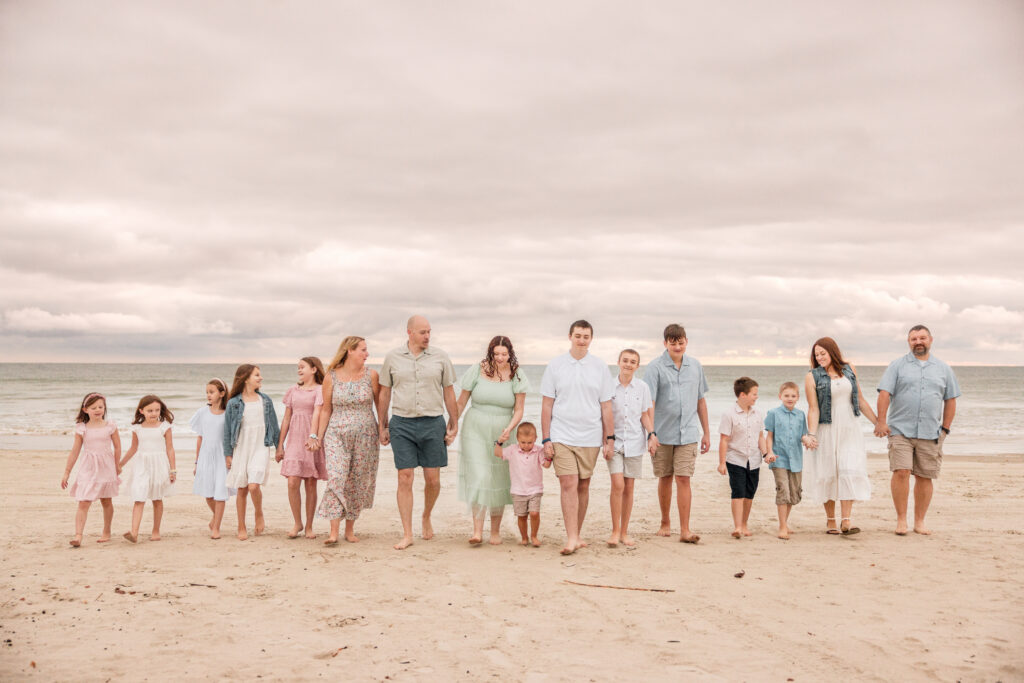 extended family sunrise gender reveal New Smyrna Beach