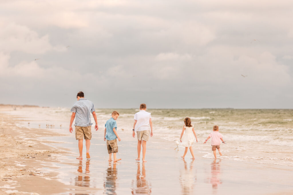 extended family sunrise gender reveal New Smyrna Beach